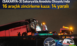 Sakarya'da Anadolu Otoyolu'nda 16 Araçlık Zincirleme Kaza 14 Kişi Yaralandı