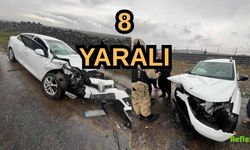 Siverek Yolunda Korkutan Kaza: Kafa Kafaya Çarpışmada 8 Yaralı