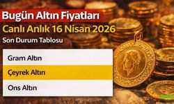 Bugün Altın Fiyatları Canlı Anlık 16 Nisan 2026 - Son Durum Tablosu | Gram Altın, Çeyrek Altın Ve Ons Altın Ne Kadar?