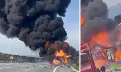 Kuzey Marmara Otoyolu’nda Tır Alev Alev Patlamalar Trafiği Durdurdu