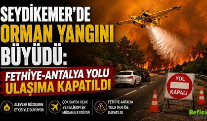 Seydikemer’de Orman Yangını Büyüdü: Fethiye-Antalya Yolu Ulaşıma Kapatıldı