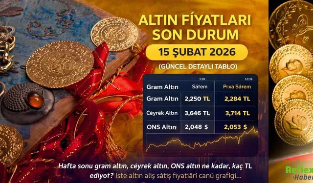 Altın Fiyatları Son Durum 15 Şubat 2026 Gram Altın Çeyrek Altın Ve Ons Altın Kaç TL