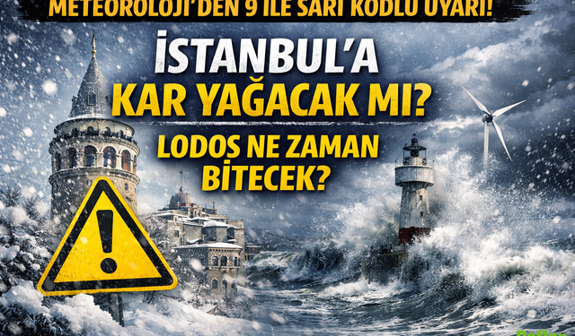 Meteoroloji’den 9 İle Sarı Kodlu Uyarı: İstanbul’a Kar Yağacak Mı, Lodos Ne Zaman Bitecek?