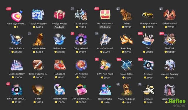 TikTok Hediye Fiyatları 2026 Şubat Güncel Liste