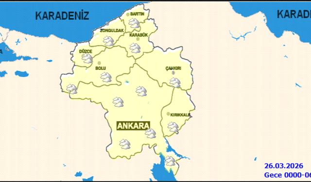 Ankara'da 26 Mart Hava Durumu: Parçalı Bulutlu ve Yağışlı Geçişler