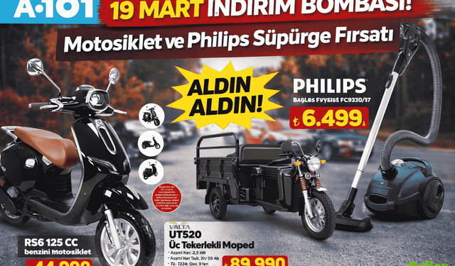 A101 19 Mart Aktüel Listesi Şaşırttı! Motosiklet, Keman ve Philips Süpürge Satışta