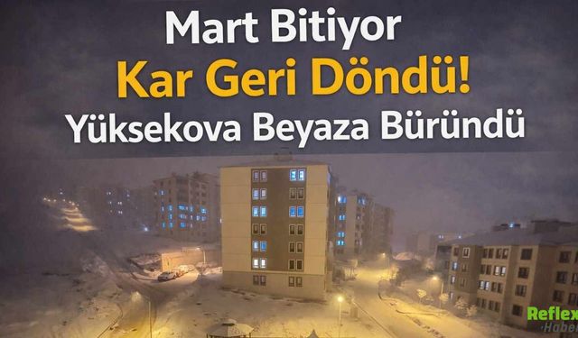 Mart Bitiyor Kar Geri Döndü! Yüksekova Beyaza Büründü