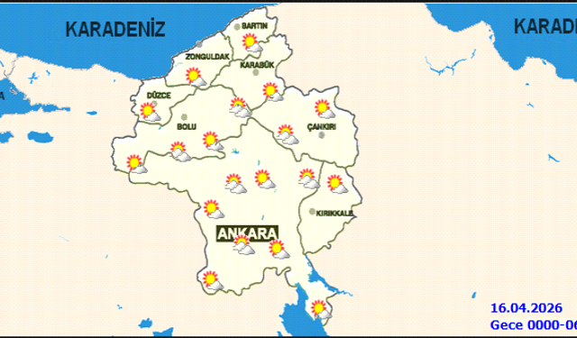 Ankara'da 16 Nisan Perşembe Günü Hava Durumu: Parçalı Bulutlu, Sıcaklık 20°C