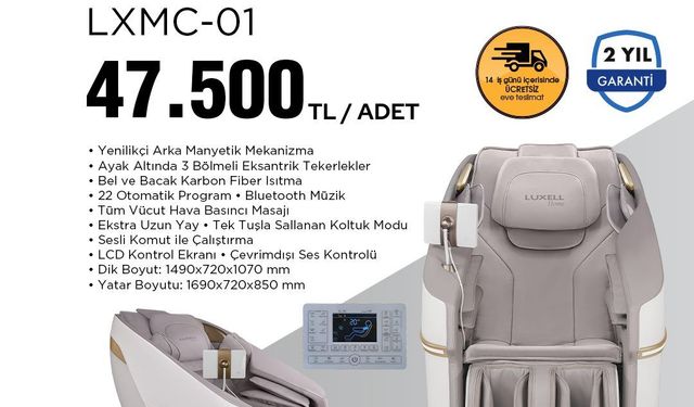 BİM'de Luxell Masaj Koltuğu 47.500 TL'ye Satışa Sunuluyor