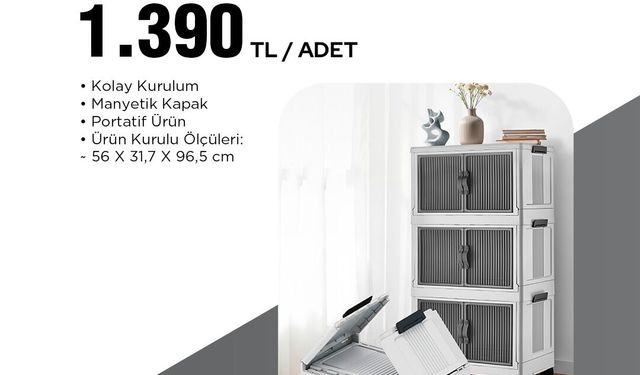 BİM'den 10 Nisan'da Yeni Aktüel Ürünler: Katlanır Dolaplar Raflarda