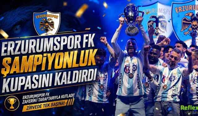 Erzurumspor FK Şampiyonluk Kupasını Kaldırdı