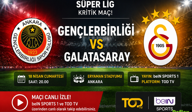 Gençlerbirliği - Galatasaray Maçı Canlı İzle - Nereden İzlenir?
