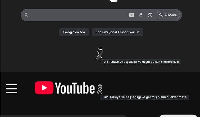 Google ve YouTube'dan Türkiye'ye Destek Mesajı