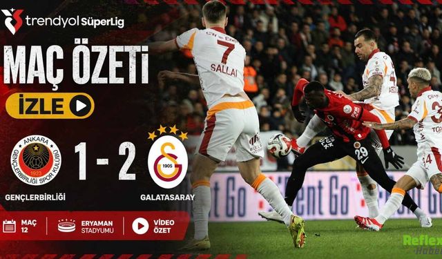 Maç Özeti İzle Gençlerbirliği 1 - 2 Galatasaray Trendyol Süper Lig