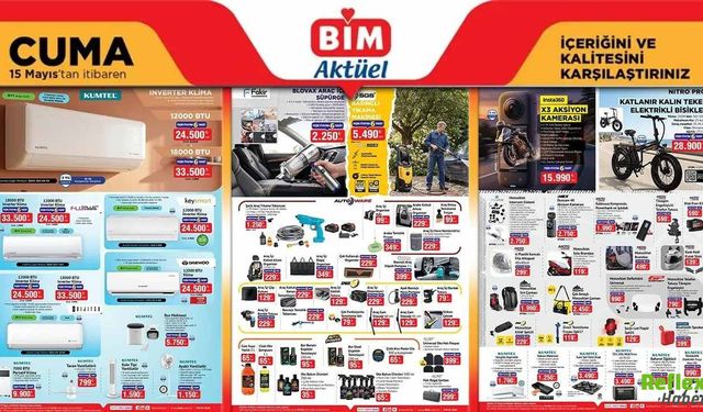 BİM 15 Mayıs 2026 Aktüel Kataloğu Yayınlandı: Elektrikli Bisiklet Ve Klima Fırsatları Dikkat Çekti