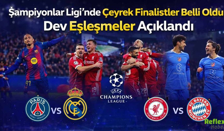 Şampiyonlar Ligi’nde Çeyrek Finalistler Belli Oldu: Dev Eşleşmeler Açıklandı
