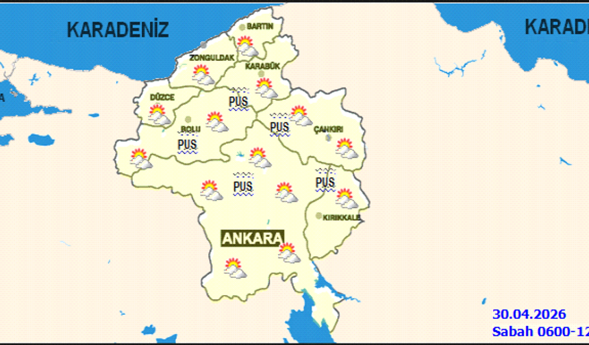 Ankara'da 30 Nisan Perşembe Günü Hava Durumu: Parçalı Bulutlu ve Sıcaklık 22°C