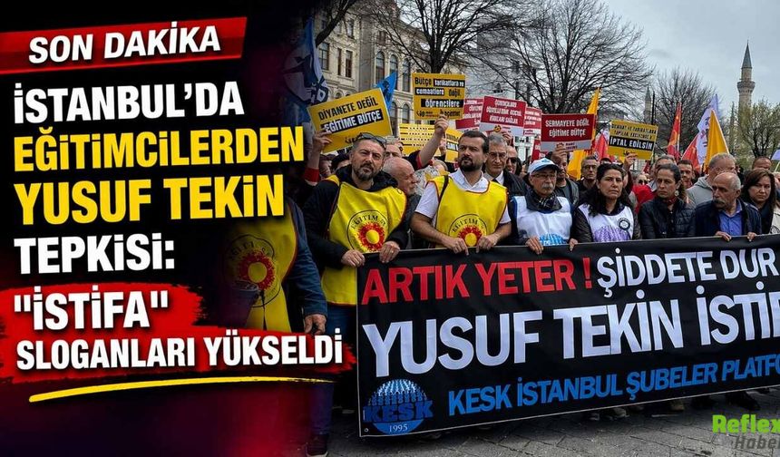 İl Milli Eğitim Önünde Sert Protesto: Eğitimcilerden Yusuf Tekin Tepkisi