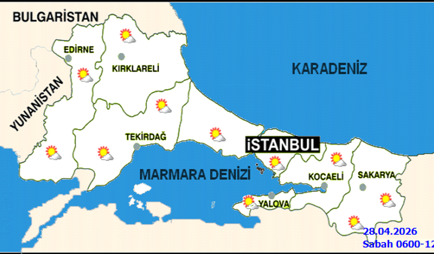 İstanbul'da 28 Nisan Hava Durumu: Parçalı Bulutlu, Poyraz Esintili