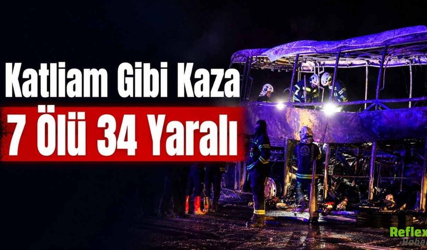 Denizli’de Yolcu Otobüsü Faciası, Bariyerlere Çarpan Araç Alev Topuna Döndü: 7 Ölü 34 Yaralı