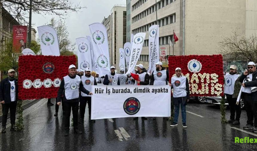 Hür İşçi Sendikaları Konfederasyonu Taksim’de 1 Mayıs Mesajı Verdi
