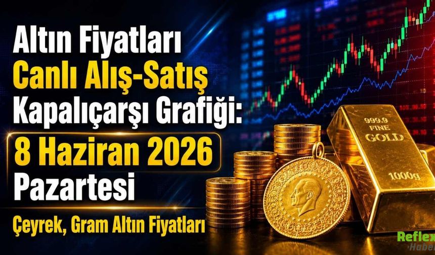 Altın Fiyatları Canlı Alış-Satış Kapalıçarşı Grafiği: 8 Haziran 2026 Pazartesi Çeyrek, Gram Altın Fiyatları