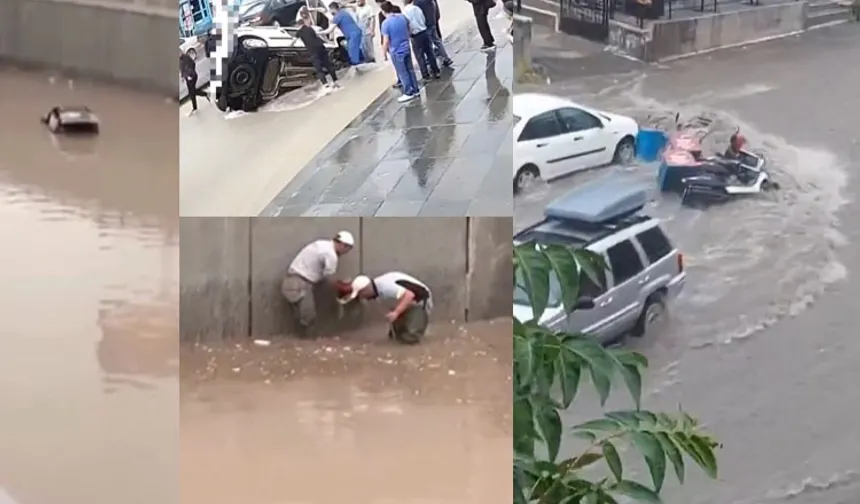 Ankara’yı Sağanak Vurdu! Yollar Göle Döndü, Araçlar Sürüklendi