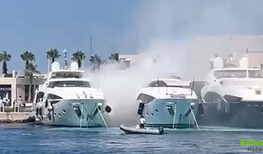 Bodrum Marinada Patlama! Bakım Yapılan Lastik Bot Alev Aldı
