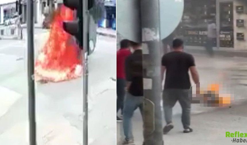 Zabıta Uyarısından Sonra Krize Girdi! Çarşı Ortasında Kendini Yaktı