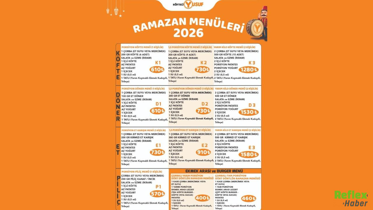Köfteci Yusuf Iftar Menüsü 2026 İçerikleri Ve Fiyatları 1