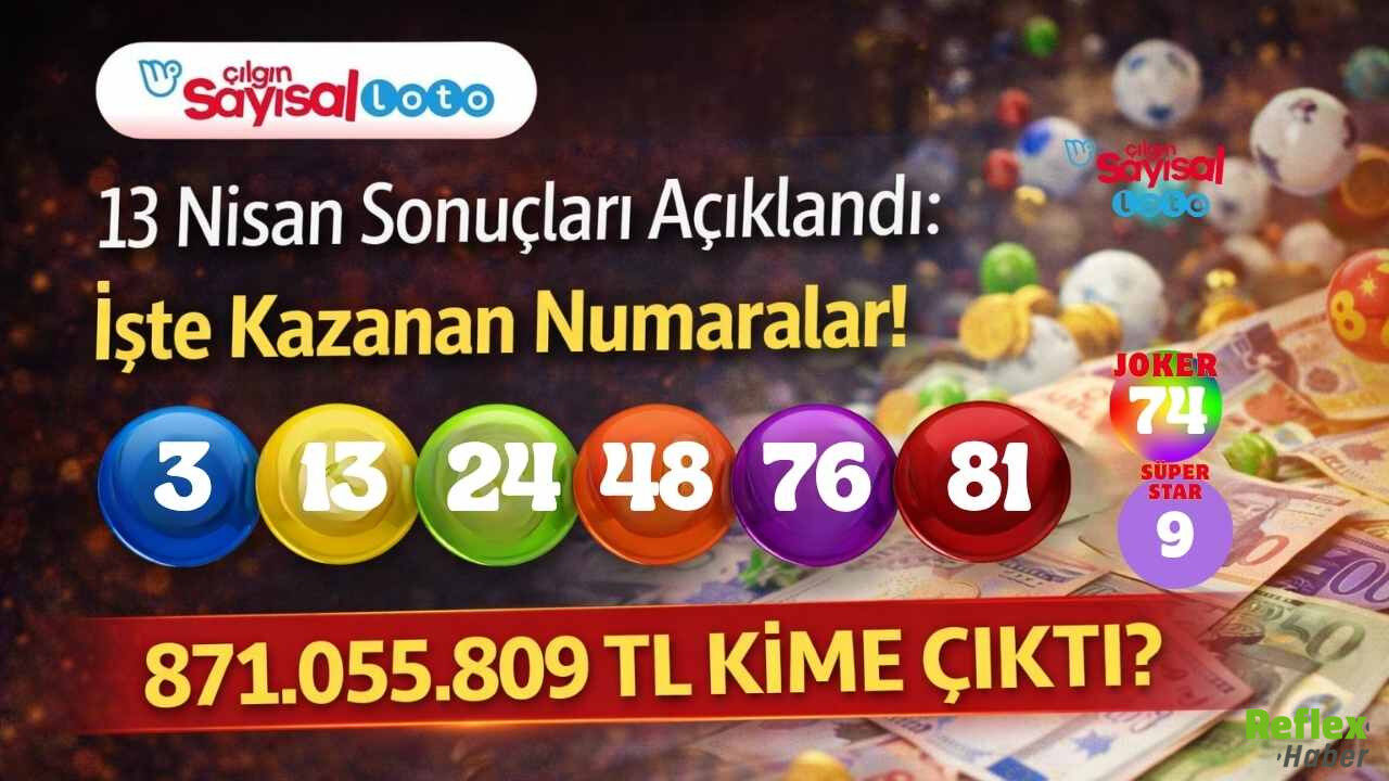 Çılgın Sayısal Loto 13 Nisan Sonuçları