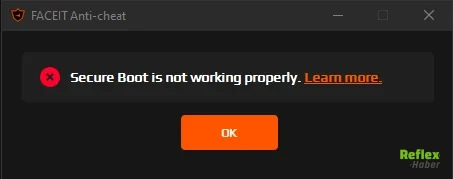Faceit Secure Boot Düzgün Çalışmıyor Hatası 1