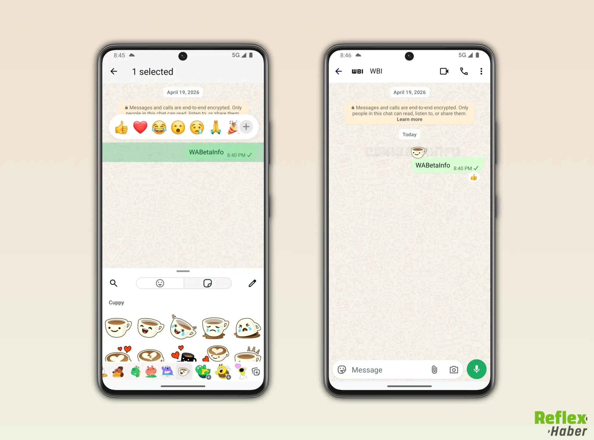 Whatsapp Mesaj Tepkilerinde Yeni Dönem Çıkartma İle Tepki Özelliği Geliyor-1