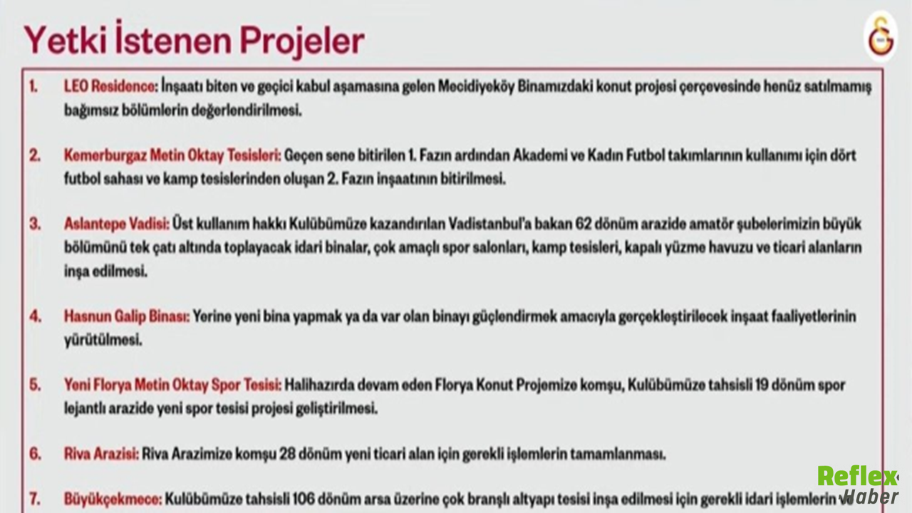 Galatasaray'da Tarihi Karar! 11 Projenin Tamamına Onay Çıktı1