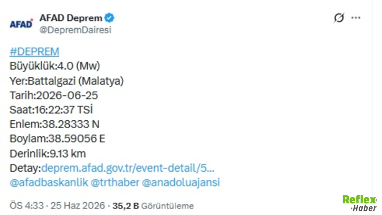 Son Dakika! Malatya'da Deprem Meydana Geldi1