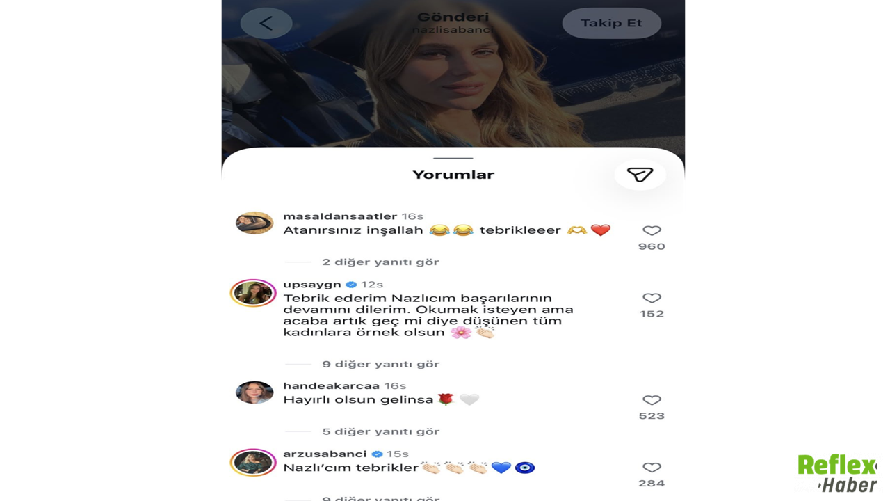 Nazlı Sabancı'nın Mezuniyet Paylaşımına Aygün Aydın Damga Vurdu